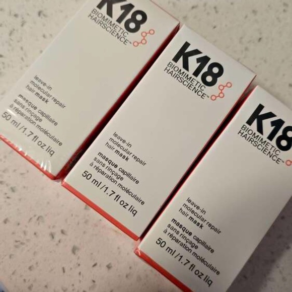 K18 Biomimetic Hairscience Leave-In Repair Mask - White and Red 3 pic - Picture 1 of 3